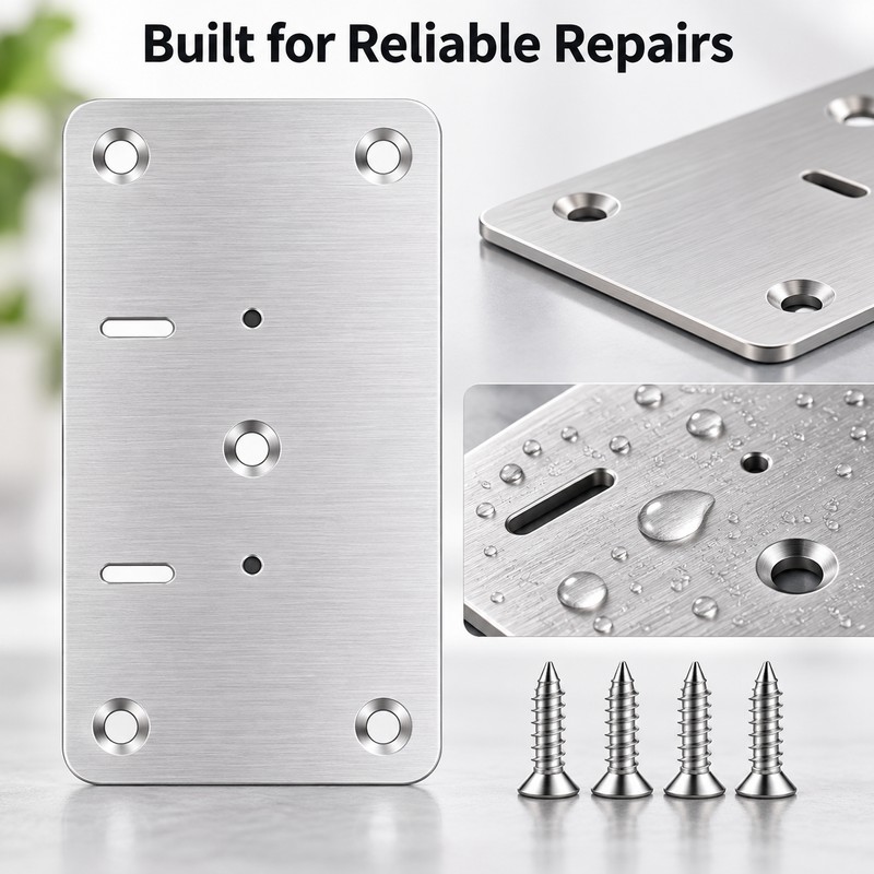 Cabinet Hinge Repair Plates Set of 10 – Stainless Steel