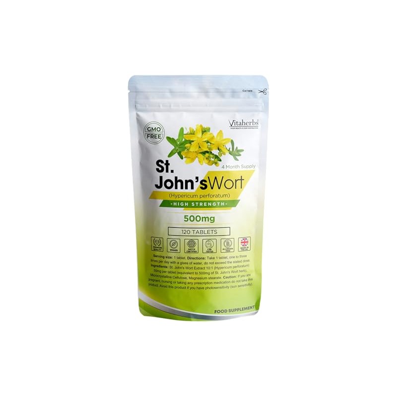 St John's Wort 500mg - 120 Tablets | 4 Month