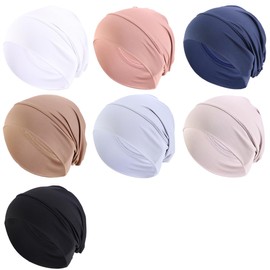 Cntqiang 3 Pieces Women Inner Hijab Cap for Muslim Islamic Underscarf Hat Undercap Beanie Turban Chemo Sleep Headwear
