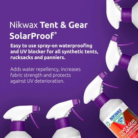 Nikwax TENT & GEAR SOLARPROOF Concentrated Waterproofer & UV Blocker for Tents, Bags & Outdoor Covers - Adds Water Repellency, Increases Fabric Strength, Protects Against UV damage (150ml)