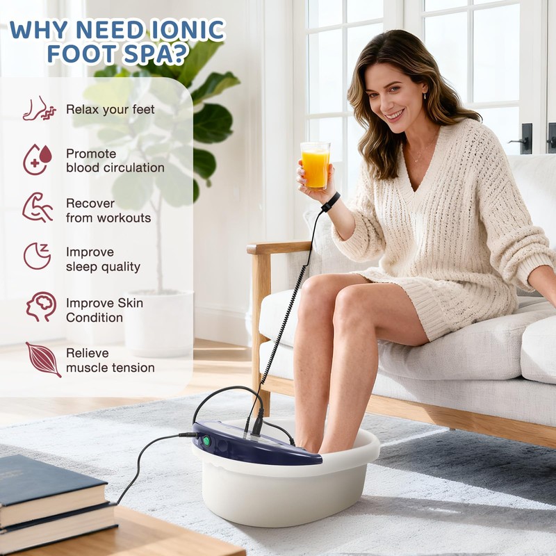 VnioLife Ionic Foot Bath Detox Machine, Portable Ion Detox Foot