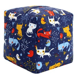 SANFERGE Decorative Door Stopper, Weighted Fabric Door Stopper with Handle, Heavy-Duty Square Door Floor Stop for Bedroom, Living Room, Interior, Doors