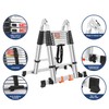 DEZEX Telescoping Ladders 16.5FT A Frame Stainless Steel Extension Ladder,Heavy