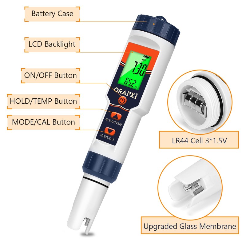 Pool Salt Tester pH Meter ORAPXI Salinity Meter and pH