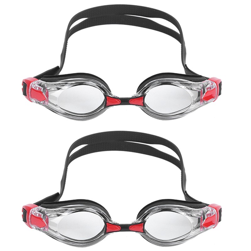 2Pcs Large Frame Swimming Glasses Electroplated Adults Goggles for Training
