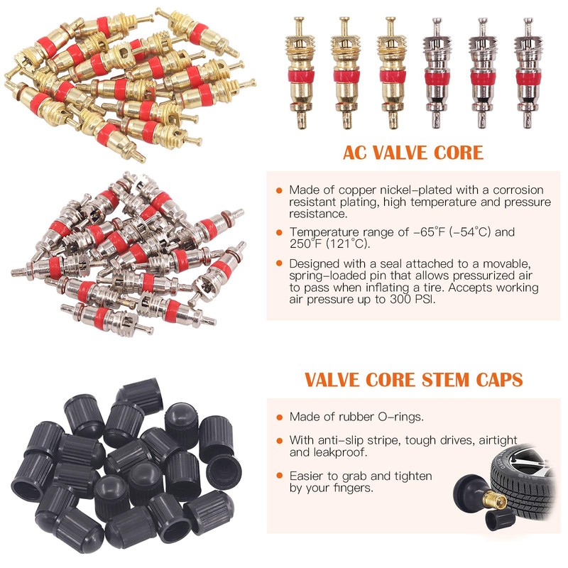 Rustark 70Pcs Tire Repair Kit - Patch, Scraper, Valve Stem