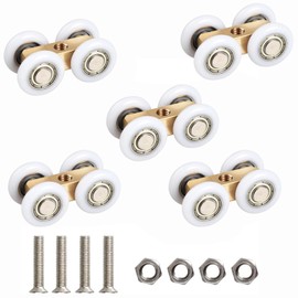 Pack of 5 Rollers for Sliding Doors, Shower Room Glass Sliding Door, Sliding Door Roller, Sliding Doors, Runners, Shower Cubicle Rollers, Sliding Door Fittings, Hanging Wheels for Home Sliding Doors