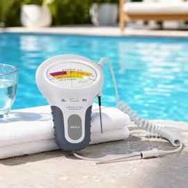 2-in-1 pH and Chlorine Meter for Pool Water Testing – Plastic CL2 Tester for Pools, Spas and Aquariums