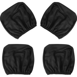 Yharnamite 4 Pcs Car Headrest Covers, Dustproof Washable Car Head Rest Protector Cover with Elasticated Hems, Universal Car Seat Headrest Cover for Car, SUV, Truck (Black-B)