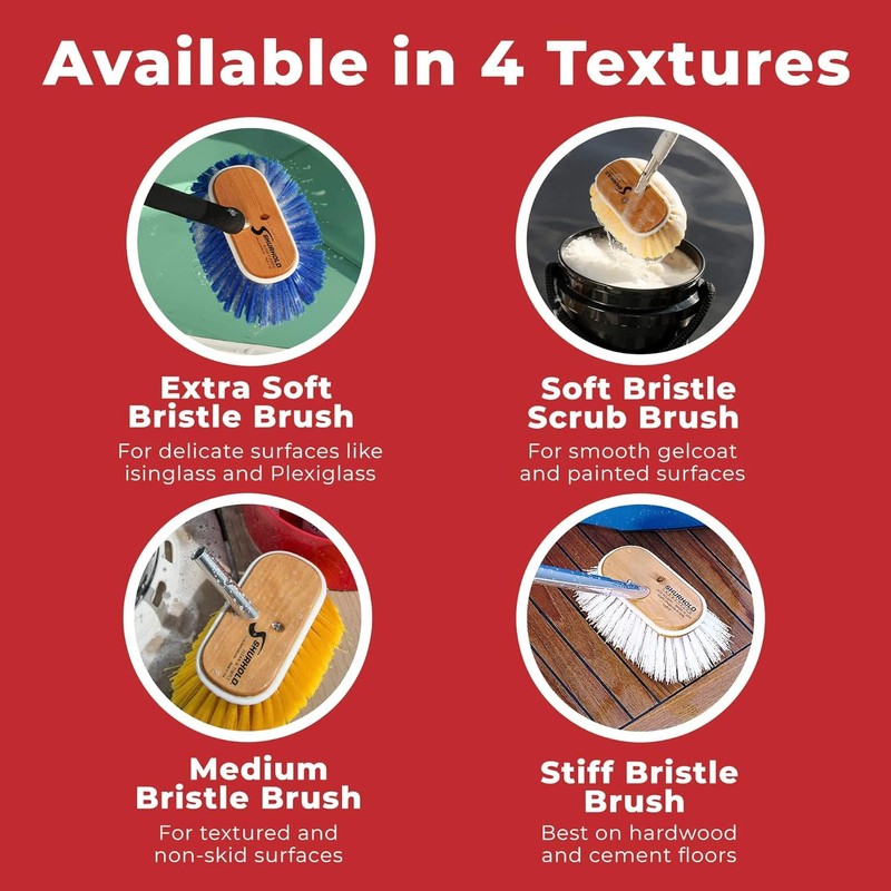 Shurhold Classic 6" Soft Bristle Boat Deck Brush, Safe for