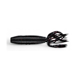 Fat 4 Inch Soft Plastic Solid Tube Bait 92F10 Pack 051 Black with Red Flake 92 Fishing Lures Bass Jigging Bait Jig Lure Weedless Soft Plastic Swimbait Accessories Freshwater