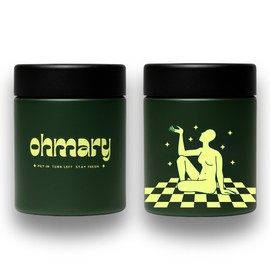 ohmary Stash Jar, Herb Glass, Green, 100% Odour-Proof, UV Protection, with Child Lock in Lid, 120 ml