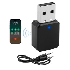 USB Bluetooth Adapter 5.1 mit AUX- und USB-Ausgang, Plug-and-Play-Bluetooth-Empfänger mit 3,5-mm-Audiokabel für Freisprecheinrichtungen und Freisprechanrufe