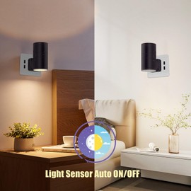 Night Light Plug in, Dusk to Dawn Sensor Led Night Light with Adjustable Brightness and Color, Dimmable Nightlight for Hallway, Bedroom, Kids Room, Kitchen, Garage, Stairway