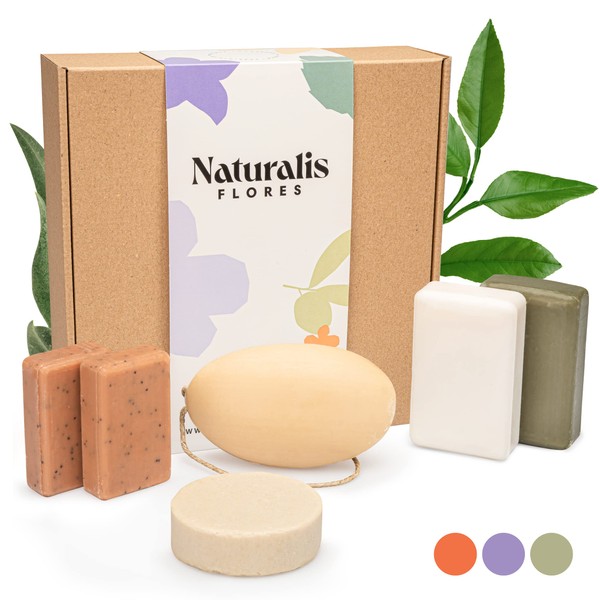 NATURALIS FLORES® Gift Box 6 Organic Soaps & Shampoo -