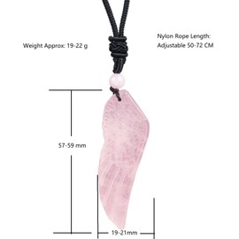 Lovionus89 Angel Wings Crystals Necklace，Healing Crystal Divine Energy Pendant with Adjustable Cord, Green Aventurine