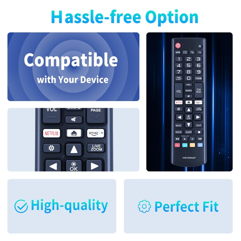 CLVIZCXOM AKB75095307 Replacement Remote Control Compatible with LG Smart TV