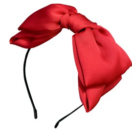 Cinta para el pelo con lazos de hiar grandes de 20 cm para niñas y adolescentes, para mujeres jóvenes y mayores., Rojo