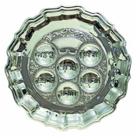 Majestic Giftware SPTF1208BL1 Passover Seder Plate, 12-Inch, Silver Plated