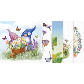 VBS Servietten-Set Spring Time 20 Stück – 5 Motive; 33x33 cm, für Frühlings-Dekoration und Decoupage aus Papier, Rückseite Weiß