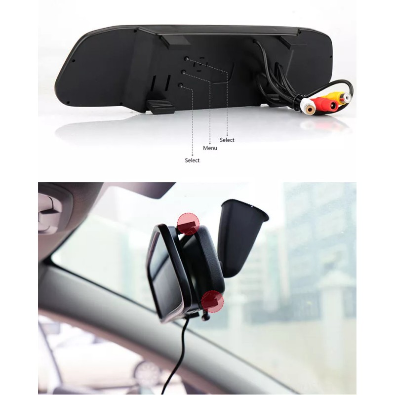 iPoster 4.3" Screen Mirror Rear Monitor Reversing Backup Camera For