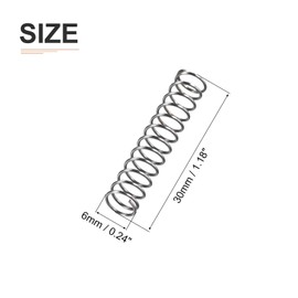 DTGN 0.6x6x30mm(DxODxL) Compression Spring - 10Pack - Good for Machinery - Spring Steel Extension Spring - Gray