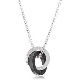 04N135 LION HEART Stainless Steel Paired Necklace, Stainless Steel Cubic Zirconia, Cubic Zirconia