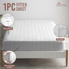 Pizuna 100% Cotton White Satin Stripe King Size Fitted Sheets,