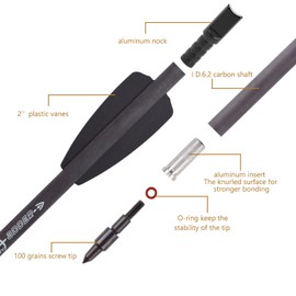 ELONG OUTDOOR 12x 7.5inch R9 Crossbow Bolts Arrows SP350