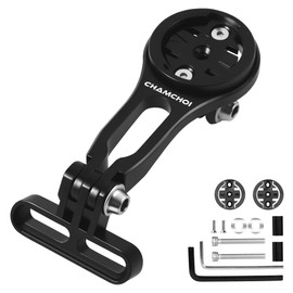 CHAMCHOI Cicon Mount, Cycle Computer Mount, Garmin Mount, Garmin Bryton Wahoo igpsport GoPro, Bicycle Light, Extension Bracket, Bicycle Accessory, Aluminum Alloy, Lightweight, Durable, Rustproof, Angle Adjustable, Anti-Shake, Easy to Install