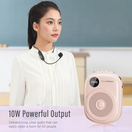 Wireless Voice Amplifier for Teachers, Portable Bluetooth Microphone & Speaker, Rechargeable Bullhorn Megaphone for Classroom, Meetings, Yoga, Training, Tour Guides (K18)