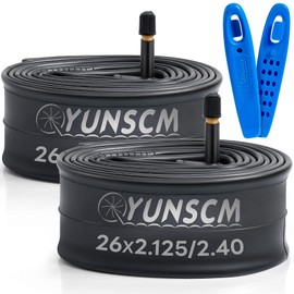 YunSCM 2-PCS 52/62-559 26 inch Bike inner tube 26x2.125 26x2.25 26x2.30 26x2.35 26x2.40 AV32mm Schrader Valve Compatible with 26x2.125/2.40 Road/MTB Bike Tyre Tubes