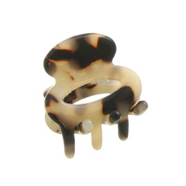 VINGTAINE H7218-BE- Tortoise Shell Style Mini Hair Claw Hair Clip, Small Size, Mini Clip, Hair Accessories, Casual