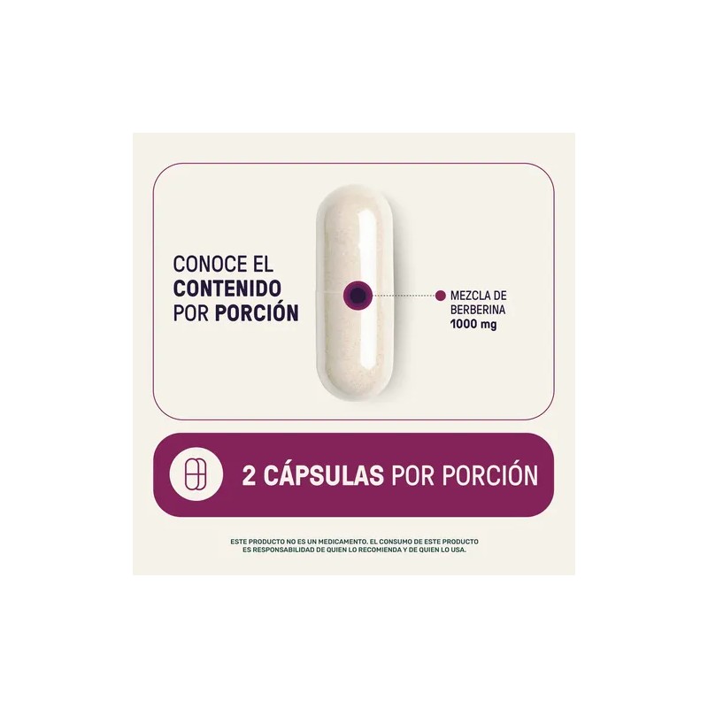Berberina Life 360 1000 Por Porción 180 Cápsulas Extracto Hcl