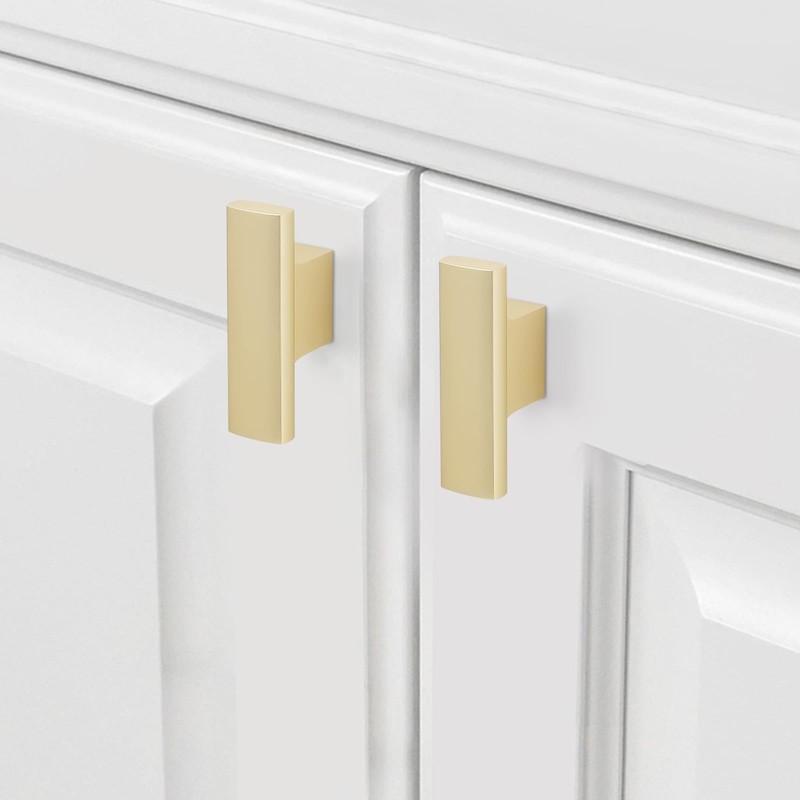 KOMOTIA 30 Pack Brushed Gold Kitchen Cabinet Knobs Silver Kitchen