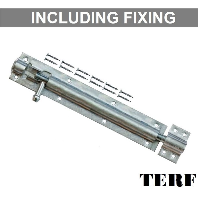 TERF® Heavy Duty Galvanised Tower Door Bolt Barrel Slide Lock