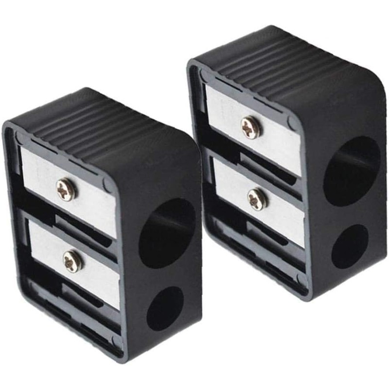 Black Professional Cosmetic Sharpener Double Holes for Eyebrow Lip Liner