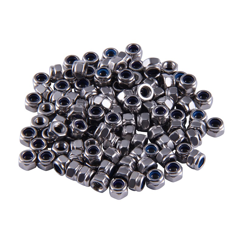 GIVIHGETI Pack of 110 Locking Nuts M4 Stainless Steel DIN