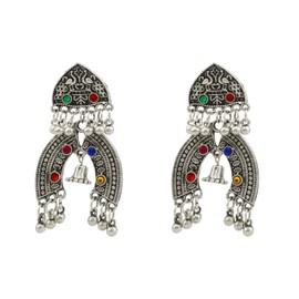 Bodha Antique Silver Vintage Indian Bollywood Gypsy Earring For Women (SJ_1155), Silver