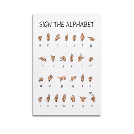 LGDSBHH American Sign Language Alphabet Poster Educational ABC Playroom Wall Art Homeschool Art Poster Poster Decorative Painting Canvas Wall Posters and Art Picture Print Poster 12x18inch(30x45cm)