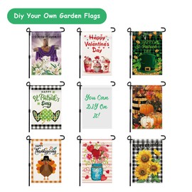 Juinrinet 30 Pcs Blank Garden Flags 18×12 Inch Polyester for Sublimation Garden Flag for Heat Transfer Vinyl DIY Lawn Garden Flags for Embroidery Yard Home Holiday Decoration