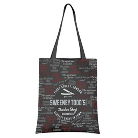 VAMSII Demon Barber Theater Tote Bag Sweeney Todd Musical Inspired Gift Sondheim Fans Gift (SWEENEY TOD tote)