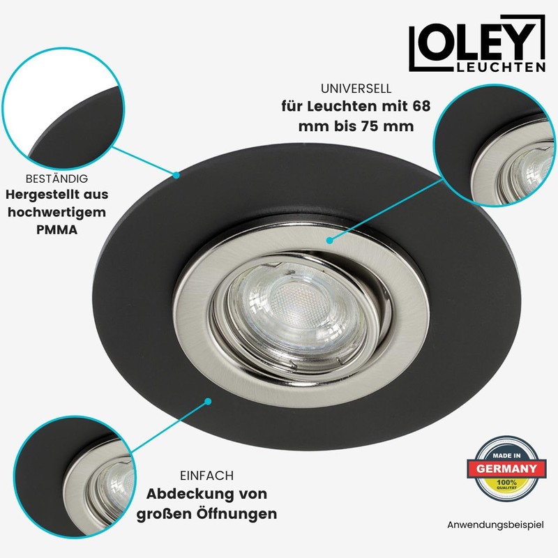 Compensation panel for recessed spotlights Ø 15 cm with spring