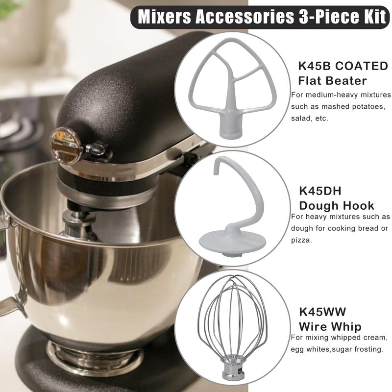 BGEHHCY New for KitchenAid Tilt-Head - Professional Grade Mixer Whip,