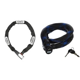 ABUS Kettenschloss Steel-O-Chain 8807K ‚Äì Flexibles Fahrradschloss aus geh√§rtetem Stahl ‚Äì ABUS-Sicherheitslevel 8-85 cm - Schwarz & 58292 Zubeh√∂r, Schwarz, 85 cm