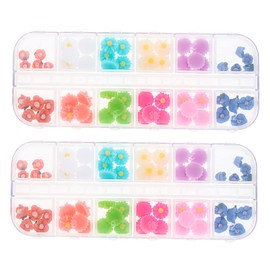 Beavorty Resin Daisy Nail Charms Flower Nail Art Decals Mixed Color for Creative Manicure