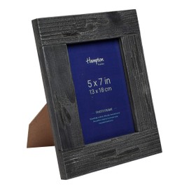 Hampton Frames FARMHOUSE Uniquely Distressed Black Painted Wood Photo Frame Shabby Chic 5x7 (13x18cm) FRM53857B