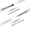 Ycyan 1Pcs Dual-ended Nail Design Brush Rhinestone Handle UV Gel