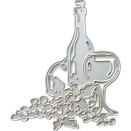 Wine Bottle Die Cut for Card Making, Bottle Metal Cutting Dies Congratulations Die Cuts Birthday Embossing Stencils Template for DIY Scrap-Booking Decor Wedding Birthday Blessing Card