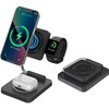 3-in-1 Wireless Charging Stand with Phone Holder, Adjustable Angle, Black